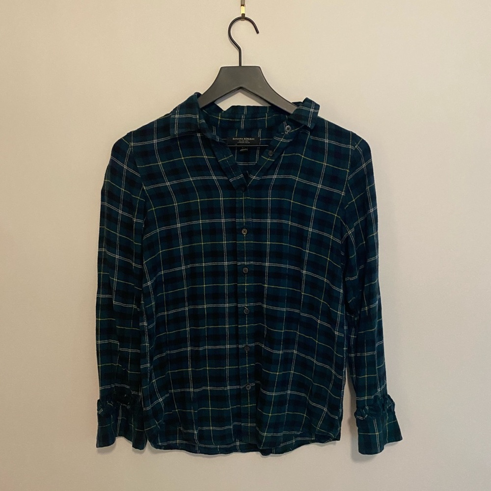 Green Plaid Button Up